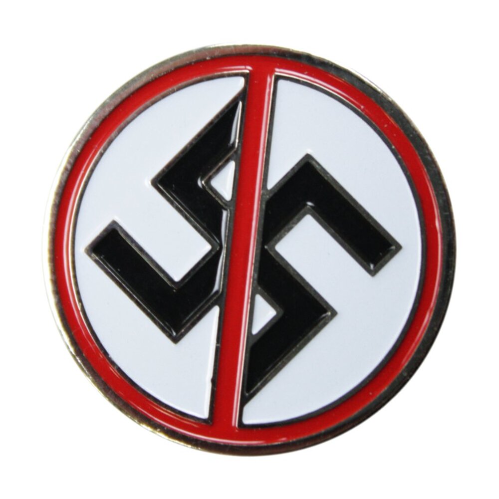 Anti-Nazi Enamel Pin Antifa Political Protest Antiracist Symbol Apparel Gift NWT